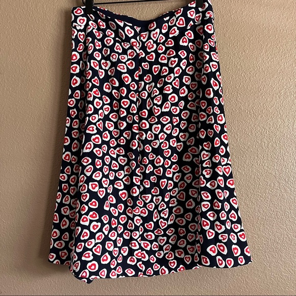 J. Crew Pleated Heart Print Skirt Size 8 - Picture 10 of 12